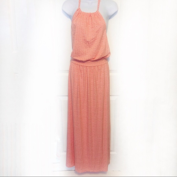 Gap Halter Coral Maxi Dress - Picture 1 of 10